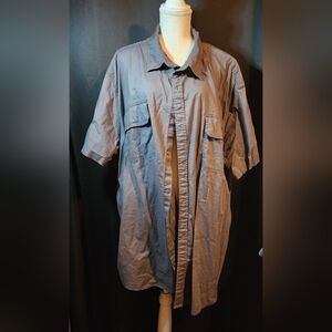 Mutual Weave 5XL Gray Button Up Top